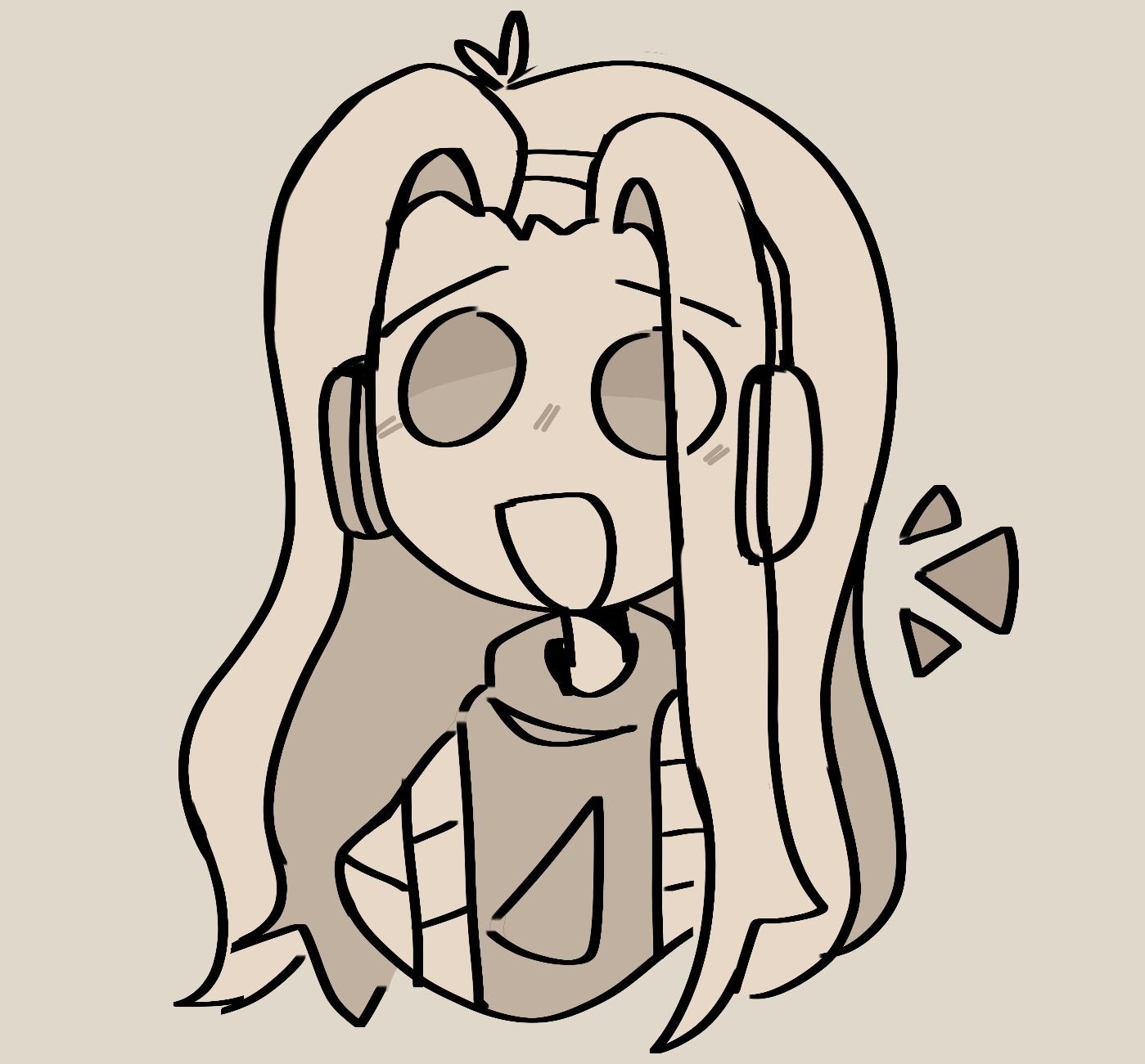 Digital drawing of Ky looking surprised